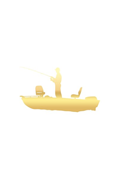 Reysa Tasarım ملصق صياد السمك مقاس 17x17 سم ذهبي