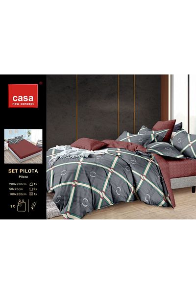 Casa New Concept 4-Piece Microfiber Bed Linen 200x220cm, Fitted Sheet 180x200cm, Casa New Concept