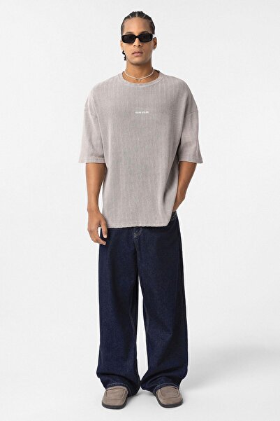 VAMOSCLO Πλενόμενο μπλουζάκι Back με τύπωμα oversized Stone