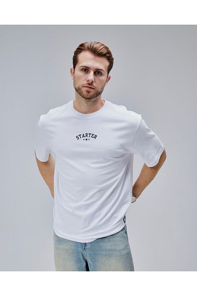 Starter Dymond White Crew Neck Printed Oversize Men's Tshirt