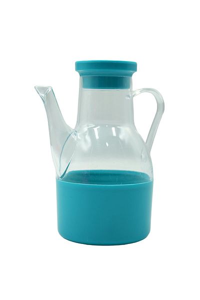 Limitless Plastic Oil Can Dispenser with Handle, Condiment Jar for Soy Sauce & Vinegar, Pink