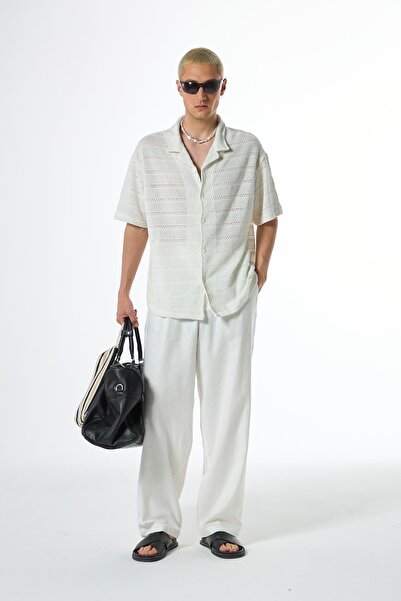 VAMOSCLO oversized Πλεκτό μπλουζάκι Λευκό