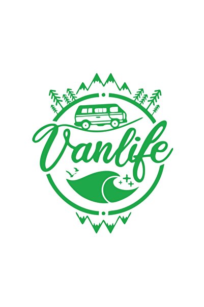 Reysa Tasarım ملصق فانلايف كارافان مقاس 17×17 سم باللون الأخضر