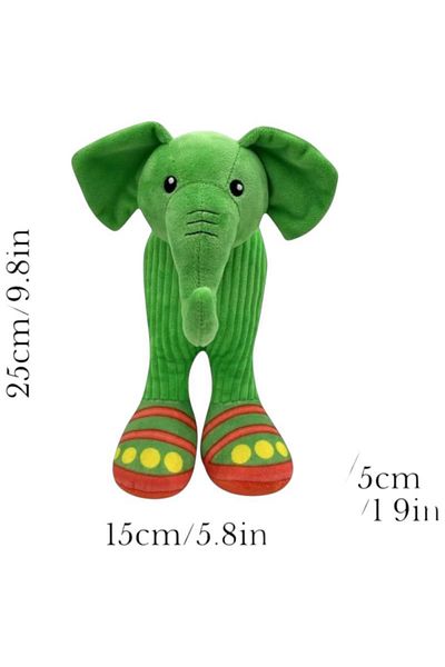 BaoBao Lirili Larila – Jucarie Plus Elefant Verde cu Picioare Lungi si Design Absurd Brainrot | BaoBao