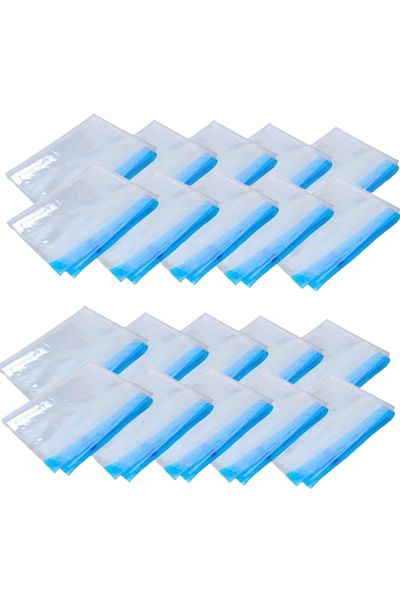 Influential Tech Set of 20 Vacuum Storage Bags, Hand Roll, Clothes & Bedding, 4 Sizes, Space Saver