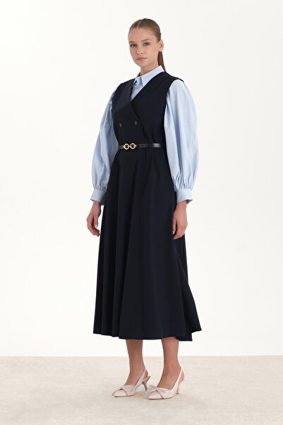 ipekton studio حزام مفصل جيليه أزرق داكن