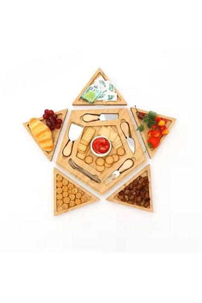 OEM Serving platter set with 7 pieces in a star shape for cheese and appetizers plus utensils for any ty
