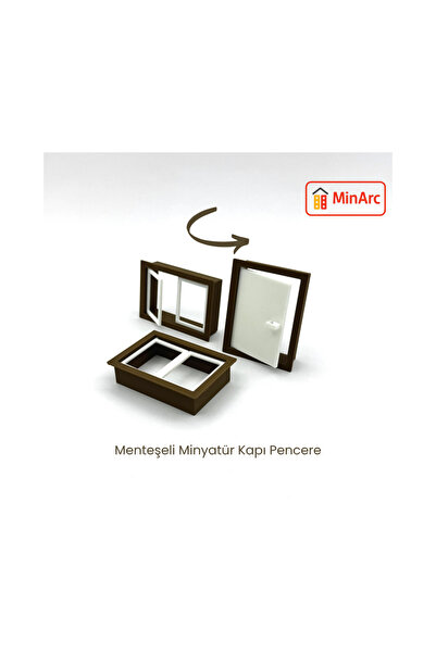 Genel Markalar Minyatür Kahverengi Kapı Ve Pencere Seti – 1 Kapı 2 Pencere – ...