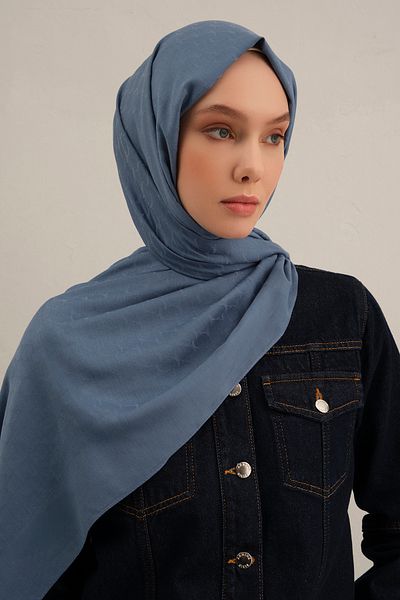 Armine Şal de bumbac din bambus cu model Indigo Link 26
