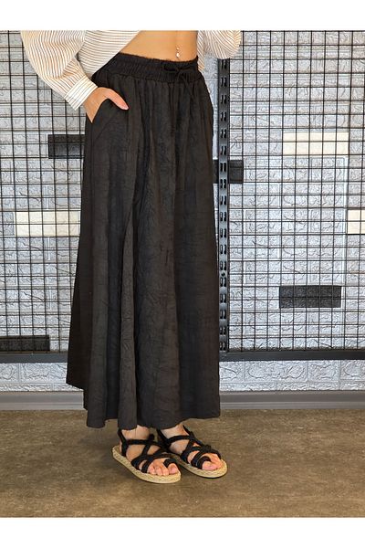 Geco Black Linen Skirt