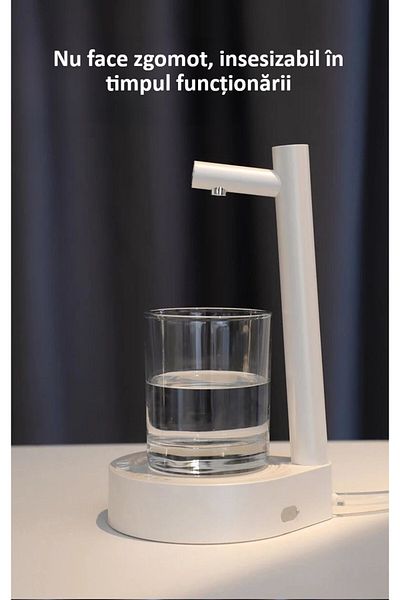 Influential Tech Office Water Dispenser, Electric Pump, 7 Modes, USB Rechargeable, White