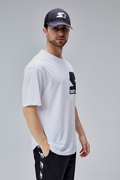 Starter MAHONE Білий велосипедний комір з принтом Oversize чоловічий футболка