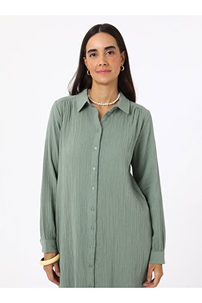 Benin Pamuklu Müslin Tunik - Mint yesili - Benin