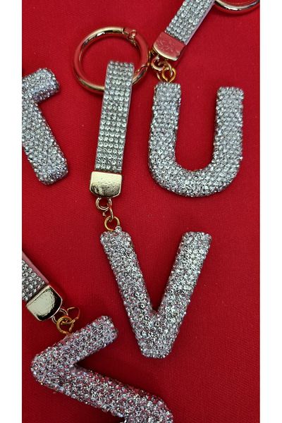 Land of Souvenir Luxury Letter Keychain with Zircon Stone