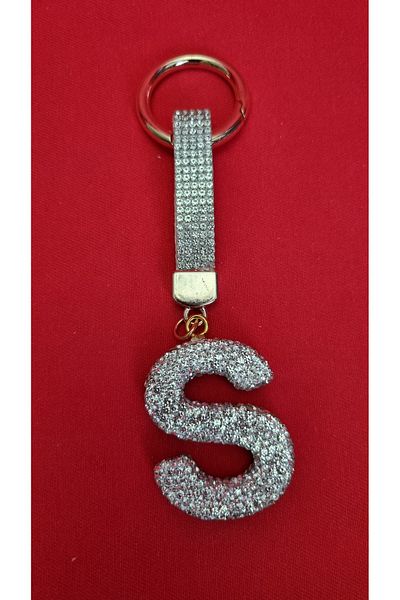 Land of Souvenir Luxury Letter Keychain with Zircon Stone