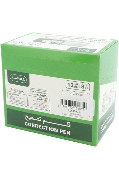 Roco Correction Pen – 1 mm Round Tip, Metal Frame, White