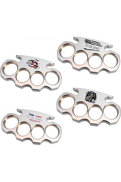 COOYA White Brass Knuckles Shaped Sticker