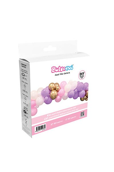BalonEvi Balloon Decoration Set Girl Themed 72 Pieces