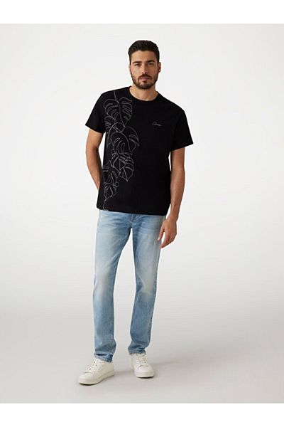 Guess Ss Cn Embroidered Men's Regular Fit T-Shirt