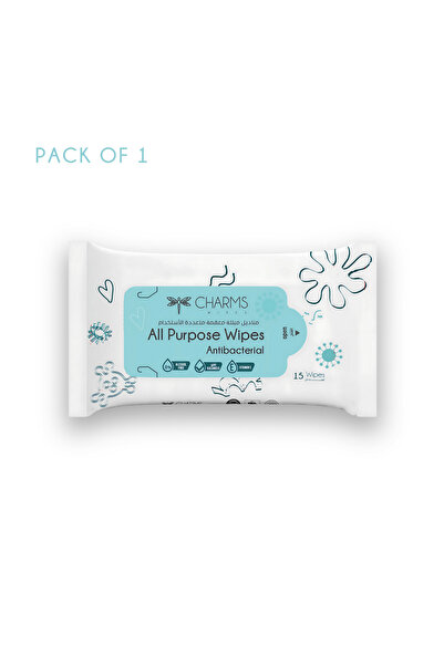 Charms All Purpose Wipes – Antibacterial, 15 Sheets I Gentle on Skin, Alcohol...