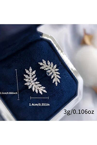 GlassySKY Stylish Stone Leaf Earrings