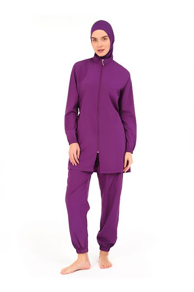 ALFASA Basic Hijab Swimsuit - - Purple -