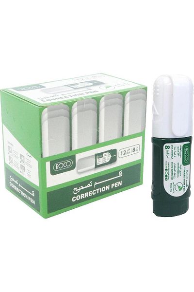 Roco Correction Pen – 1 mm Round Tip, Metal Frame, White