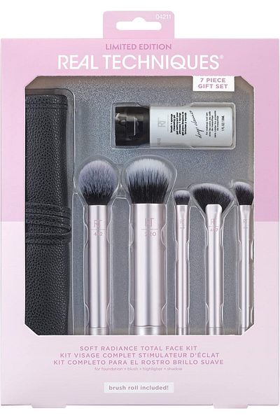 Real Techniques REAL TECHNIQUES Soft Radiance Total Face Kit, Pink