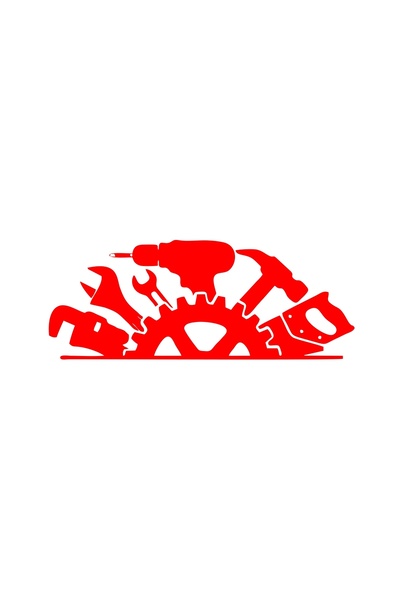 Reysa Tasarım Hand Tools Stickers 17X17 cm Red