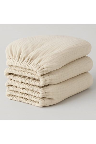 Tly Home Textiles Baby & Child Muslin Elastic Bed Sheet (Park Bed Compatible)
