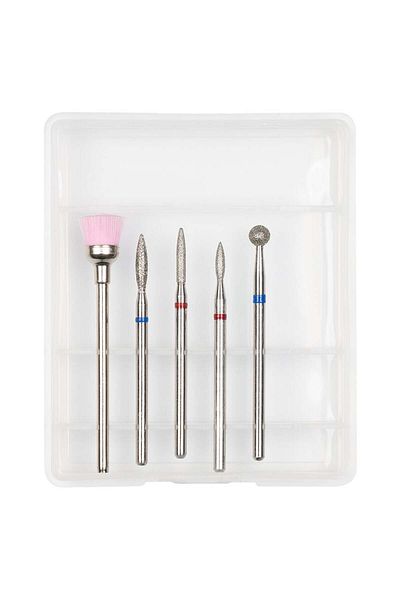 LUXORISE Burghie diamantate pentru unghii #25, set de 5 bucăți