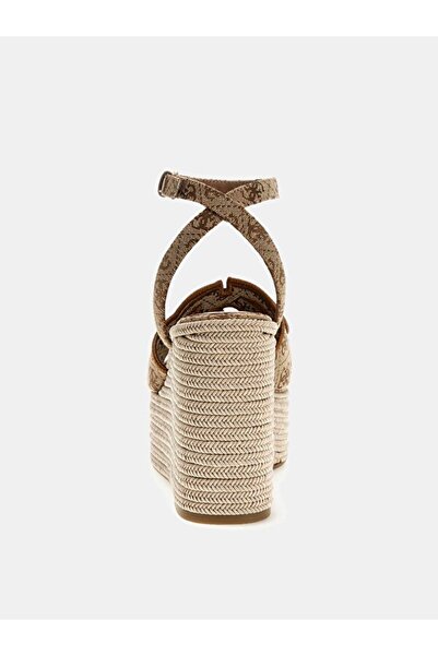 Guess Dámské béžové sandály na klínovém podpatku