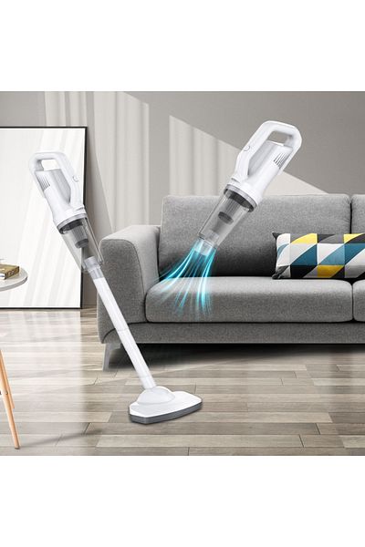 Influential Tech Aspirator fără fir pentru mașină și casă, 120W, 12000Pa, 6000mAh, alb, portabil cu accesorii