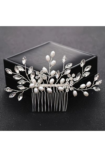 GlassySKY 1Pcs Bridal Hair Accessory Photo/Wedding/Engagement/Bride/Henna/Birthday/Party/Graduation Crown Gift