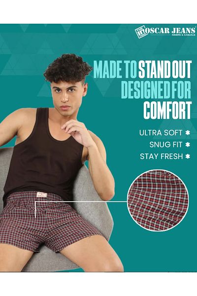 OSCAR JEANS Pack of 3 Mens Boxers Underwear Cotton Rich Relaxed Fit Antibacterial Soft Elastic Waistband