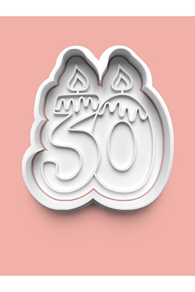 AKTASTORE قالب كوكيز وعجينة السكر مع شكل شمعة وثلاثون رقمًا - رقم 30