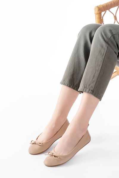 Moda Asmira 6101 Nut Daily Bow Women's Ballerinas