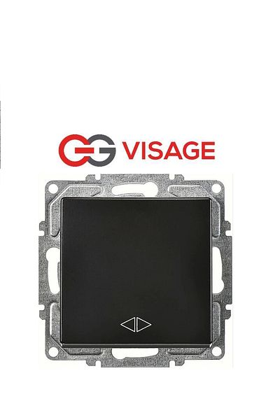 LiderGlobal Visaage ambiance metallic black commutator switch frameless - compatible frame for socket and switch