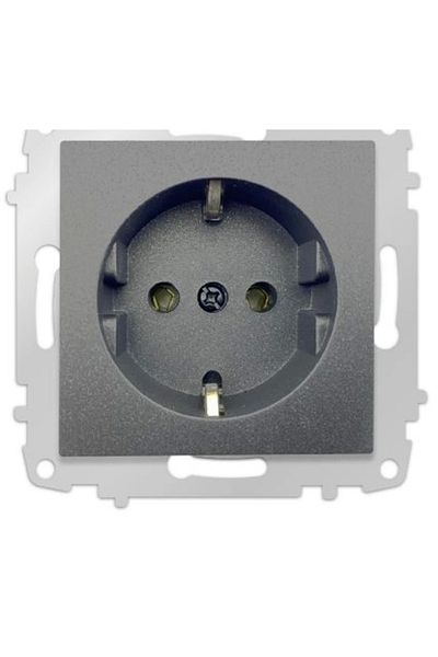 LiderGlobal Smoked grounded socket frameless - compatible frame for socket and switch
