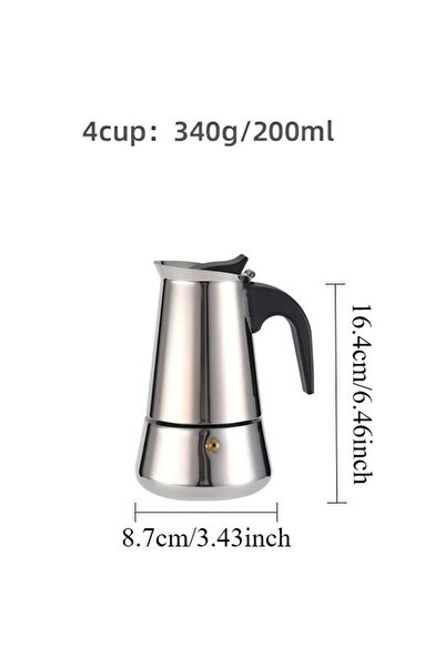 Choice 200ml Coffee Pot Stainless Steel Moka Pot Italian Coffee Maker 9 cup 15 OZ Stovetop Espresso Maker f