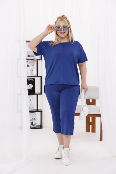 Siyezen Large Size Modal Fabric Pocket Suit with Chim Detail