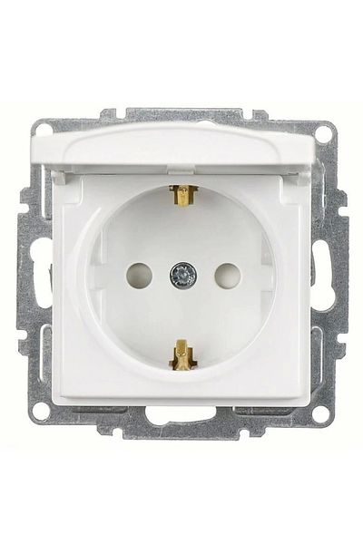 LiderGlobal Visage white grounded covered socket child protected frameless - compatible frame for socket and switch