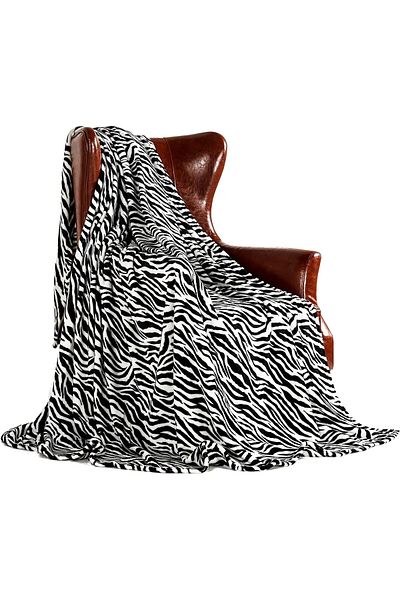 Fabienne Zebra Print Single Blanket 150x200cm Plush Soft Throw Blanket 280 GSM