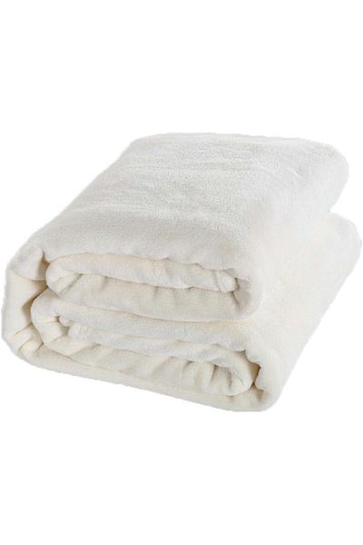 Fabienne Silky Soft Single Blanket Off White 150x200cm Flannel Throw Blanket 280 GSM