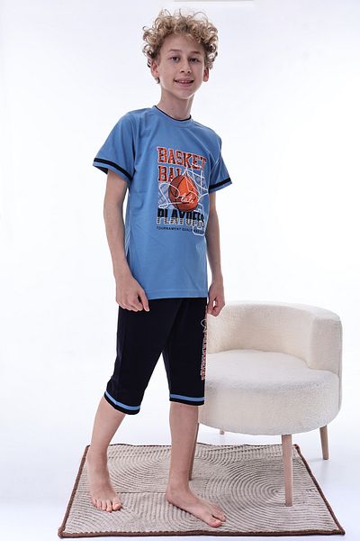 FORMO Set de pijamale capris cu mâneci scurte din bumbac natural 100% pentru băieți