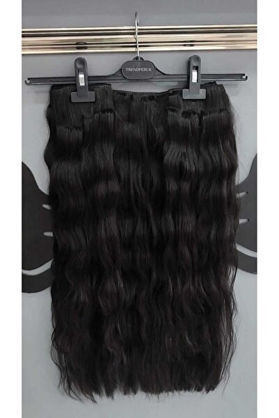 Nurdan Trend Peruk Yarımay + 2 Yan 65-70 cm Gerçek Saç Çıtçıt 200 gr Naturel ...