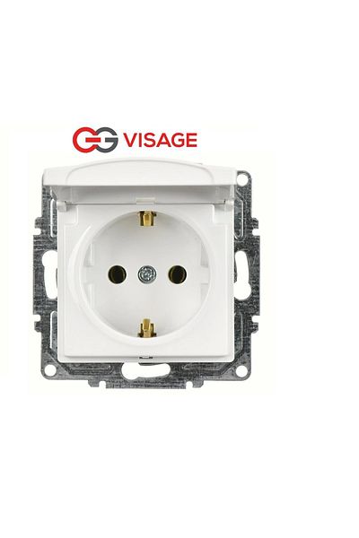 LiderGlobal Visage white lid grounded socket frameless - compatible frame for socket and switch