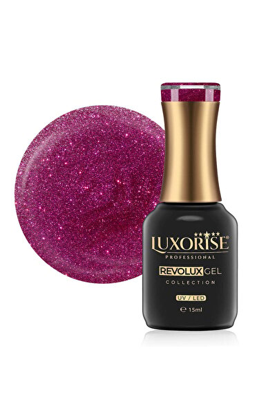 LUXORISE Полуперманентен лак за нокти Revolux LUXORISE, цвят захарна малина 1...