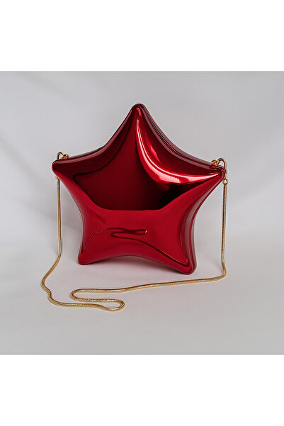 LİLİBETH BİJOU Metalik Kırmızı Yıldız Formlu Abiye Çanta