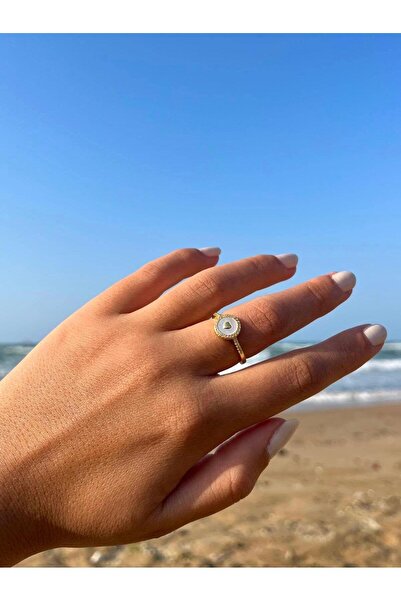 Zerys Jewelry خاتم ذهبي قابل للتعديل مع تفاصيل على شكل قلب